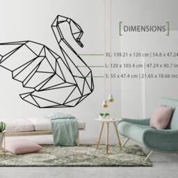 Geometric Swan Wall Decal Modern Animal Outline Art - thumbnail 2