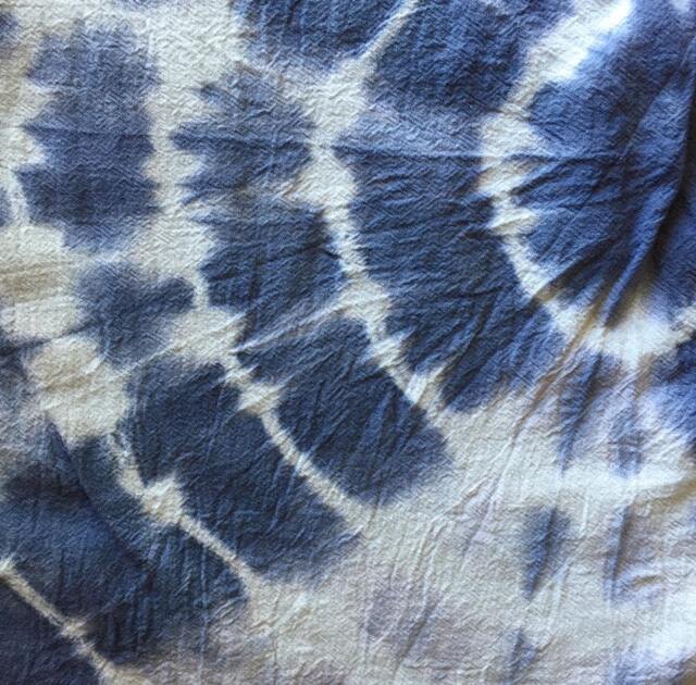Large Indigo Tie Dye Tapestry Bohemian Wall Decor - 33x38 Inches
