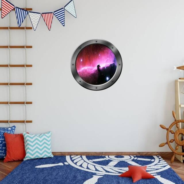 Fake Window, Space Themed Nursery Decor, Wall Decal - Vwaq Ps10