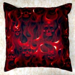 Awesome Design With Skulls in The Flames ~ Cushion Cover Fits An 18 - thumbnail 2