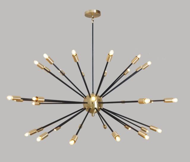 Brass Sputnik Chandelier Mid-Century Modern 36-Light Ceiling Fixture - image 1