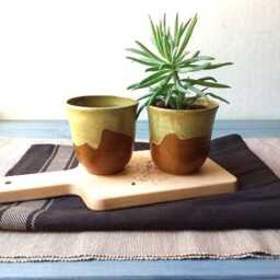 Ceramic Planter, Succulent Plant Pot, Pottery Small Coffee Mug, Tea Cup, Herbal Mug - thumbnail 1