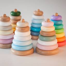 Wooden Stacking Toy, Stacker Toys, Toddlers Wood Rings, Educational Montessori Ring Toy - thumbnail 2