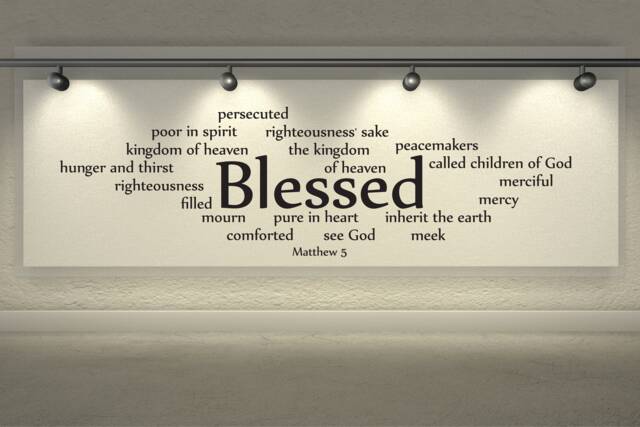 "Vinyl Wall Art Decal - Matthew 5 The Beatitudes ""Blessed" - image 1