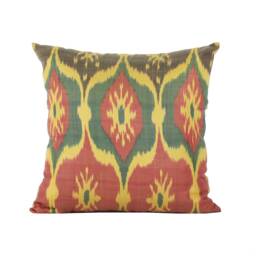 "Set Of 4 Pcs, Ikat Pillow Cover, Silk & Cotton Pillow, 19.88"" X 20.08" - thumbnail 3