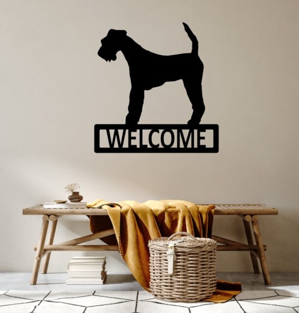 Irish Terrier Welcome Sign Metal Wall Art Gift
