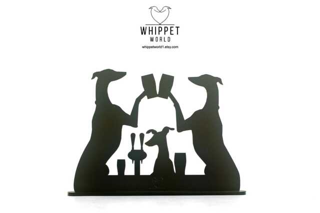 Whippet Greyhound Beer Ornament Unique Acrylic Silhouette Gift - image 1