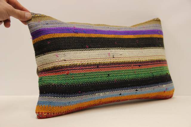 Vintage Turkish Kilim Pillow Throw Pillow Accent Sofa Lumbar Covers 12X20 in - 30 X 50 cm 4Oef-718 - image 1