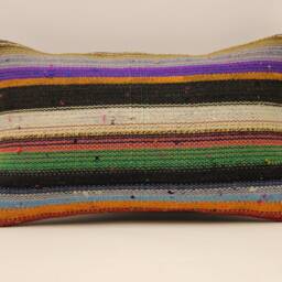 Vintage Turkish Kilim Pillow Throw Pillow Accent Sofa Lumbar Covers 12X20 in - 30 X 50 cm 4Oef-718 - thumbnail 2