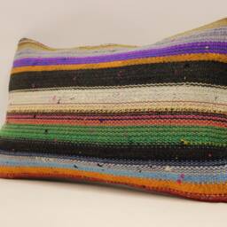 Vintage Turkish Kilim Pillow Throw Pillow Accent Sofa Lumbar Covers 12X20 in - 30 X 50 cm 4Oef-718 - thumbnail 3