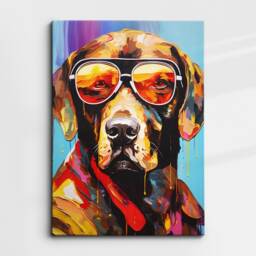 Labrador Retriever Fun Animal Dog Pet Lover Abstract Oil Painting Wall Art Framed Canvas Poster Print Home Kitchen Living Room Decor Gift - thumbnail 3