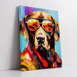 Labrador Retriever Fun Animal Dog Pet Lover Abstract Oil Painting Wall Art Framed Canvas Poster Print Home Kitchen Living Room Decor Gift - thumbnail 2