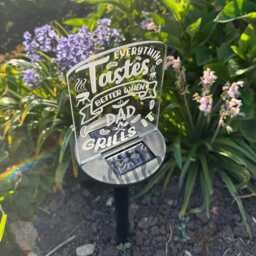 Personalised Bbq Grill Sign Led Garden Colour Changing Solar Light Stake - thumbnail 3