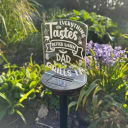 Personalised Bbq Grill Sign Led Garden Colour Changing Solar Light Stake - thumbnail 2