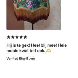 Green Secret Garden Lampshade Victorian Style Silk Fabric With Rayon Fringe - thumbnail 4
