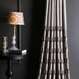 Gray Geometric Striped Curtain Panel Luxury Fabric Drape - thumbnail 3