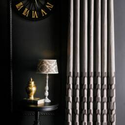 Gray Geometric Striped Curtain Panel Luxury Fabric Drape - thumbnail 2