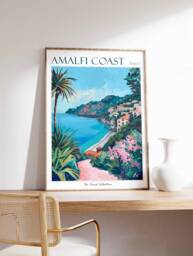 Amalfi Coast Travel Poster Italian Riviera Wall Art - thumbnail 1