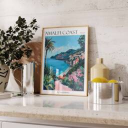 Amalfi Coast Travel Poster Italian Riviera Wall Art - thumbnail 2