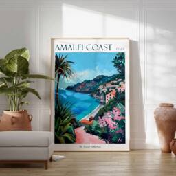 Amalfi Coast Travel Poster Italian Riviera Wall Art - thumbnail 3