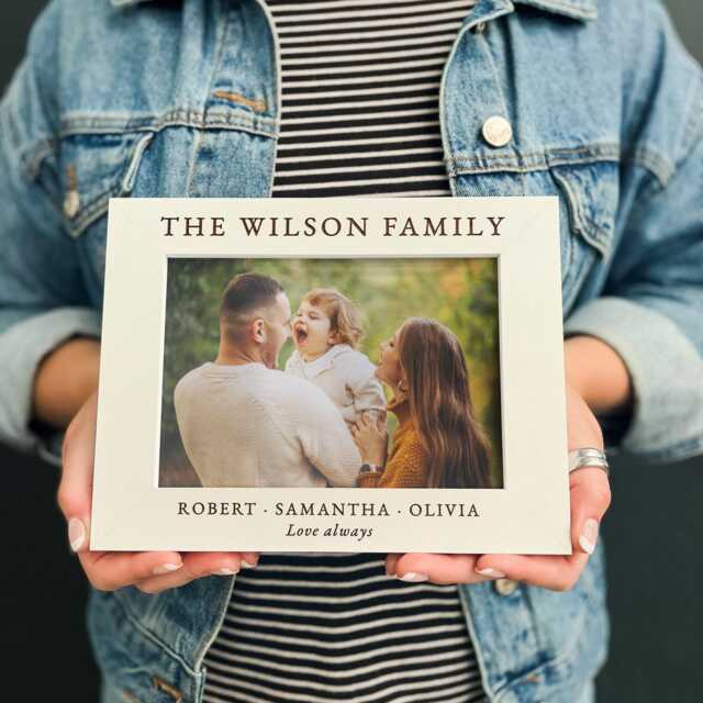Personalised Housewarming Keepsake Gift - Engraved Family Photo Frame Gifts Custom For New Parents, Baby, Home - image 1
