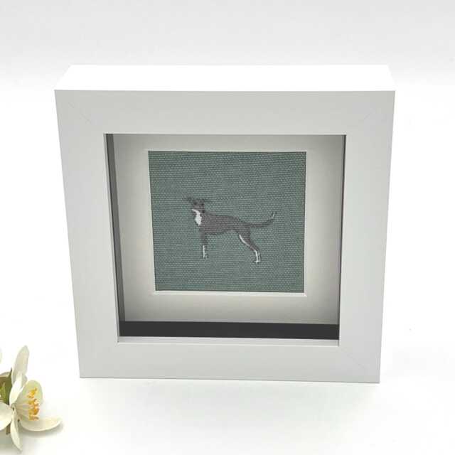 Whippet Fabric Picture, Grey Dog Home Decor, Sophie Allport - image 1