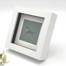 Whippet Fabric Picture, Grey Dog Home Decor, Sophie Allport - thumbnail 3