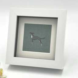 Whippet Fabric Picture, Grey Dog Home Decor, Sophie Allport - thumbnail 2