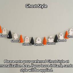Halloween Ghost Garland, Rustic Halloween, Garland For Mantel, Decor, Party Ideas, Spooky Season, Wall Bunting, Decor V13 - thumbnail 3