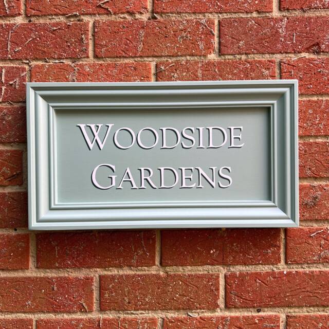 Classic Hand Painted House Name Sign in Farrow & Ball's Chappell Green. Custom Made, Bespoke Sizes - image 1