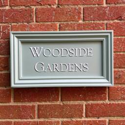 Classic Hand Painted House Name Sign in Farrow & Ball's Chappell Green. Custom Made, Bespoke Sizes - thumbnail 1