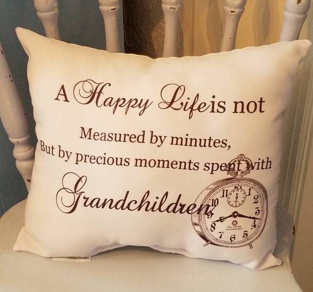 Sweet Grandparent's Gift Throw Pillow From Grandchildren, Christmas For Grandparents, Grandma & Grandpa Gift, Handmade To Order
