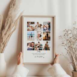 Daddy Personalised Collage Print Photo Frame, Picture Print, Dad Gift For Husband, Father Birthday Gift - thumbnail 3