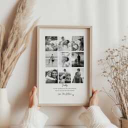 Daddy Personalised Collage Print Photo Frame, Picture Print, Dad Gift For Husband, Father Birthday Gift - thumbnail 1