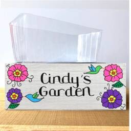Personalized Hummingbird Planter Hand-Painted Succulent Garden Box - thumbnail 2