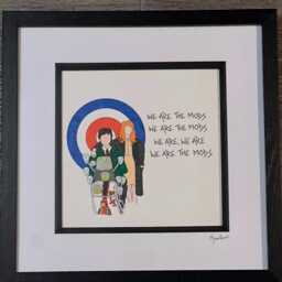 We Are The Mods Hand Drawn Original Framed Artwork With Quote From Film Quadrophenia Handwritten - thumbnail 3