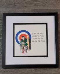 We Are The Mods Hand Drawn Original Framed Artwork With Quote From Film Quadrophenia Handwritten - thumbnail 1