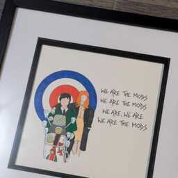 We Are The Mods Hand Drawn Original Framed Artwork With Quote From Film Quadrophenia Handwritten - thumbnail 2