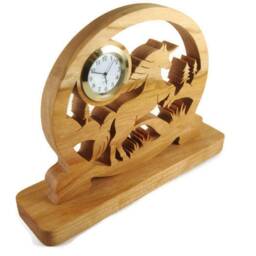 Unicorn Desk Or Shelf Clock Handmade From Cherry Wood Using A Scroll Saw By Kevskrafts - thumbnail 3