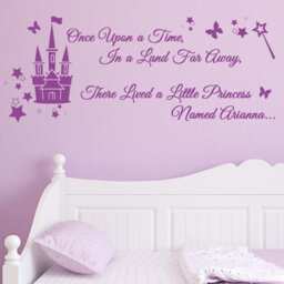 Personalized Princess Nursery Wall Decal Once Upon A Time Vinyl Sticker - thumbnail 1