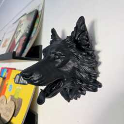Border Collie Head Wall Mount - Animal Art Decor 3D Printed - thumbnail 1