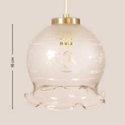 Anu??ka Vintage Pendant Light Mcm Hanging Ribbed Glass Lamp Retro Ceiling Fixture Yugoslavia Gold Brass - thumbnail 4