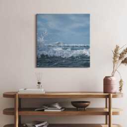 Sea Wave Photography Canvas, Wall Art Picture, Blue Decoration, Travel Canvas - thumbnail 3