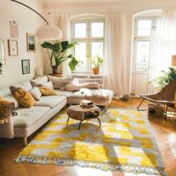 Moroccan Yellow Berber Rug, Handwoven Wool Shag Rug With Zigzag Geometric Pattern, Authentic Beni Ourain Style Carpet, Large 9x12 Area - thumbnail 2