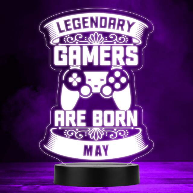 Video Gaming Legendary Gamers Birthday May Personalised Gift Rgb Led Night Light - Bedroom Lamp - image 1
