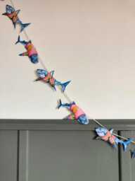Illustrated Shark Card Garland Coastal Nursery, Child's Bunting, Gift - thumbnail 1