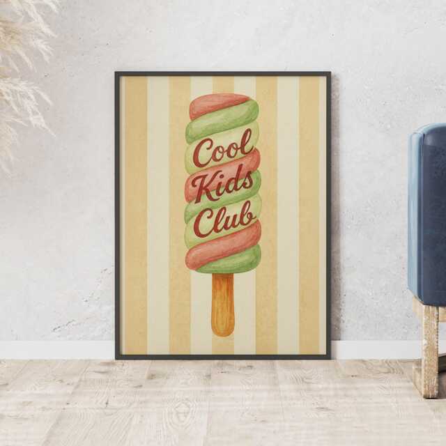 Cool Kids Club Ice Lolly Print, Watercolor Nursery Art - image 1