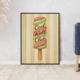 Cool Kids Club Ice Lolly Print, Watercolor Nursery Art - thumbnail 1