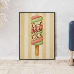 Cool Kids Club Ice Lolly Print, Watercolor Nursery Art - thumbnail 3