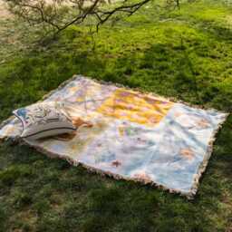 Horse Jacquard Throw Blanket, Colorful Floral Tapestry, Fringe Sofa Cover, Cozy Nap Blanket - thumbnail 4